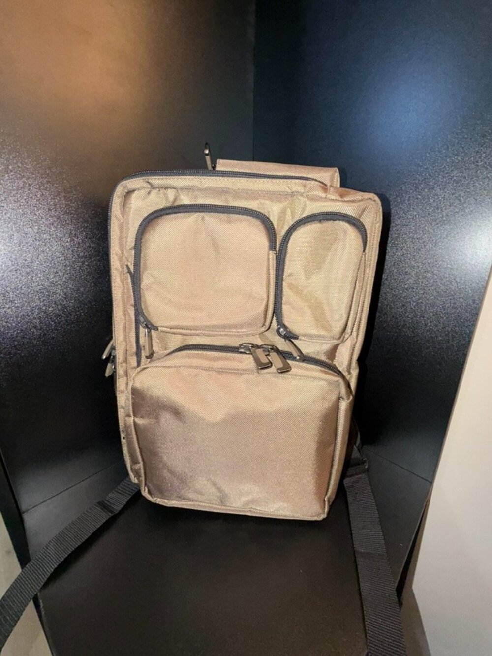 Multi-Pocket Travel Backpack Carry-On Laptop Backpack Organizer Tan & Orange